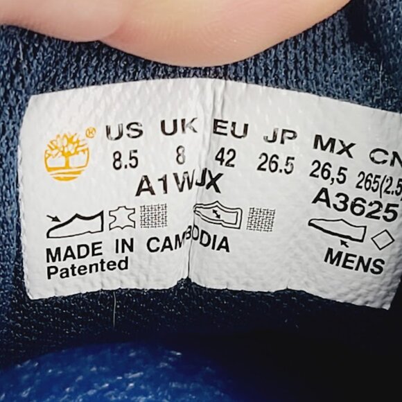 Timberland Men’s Navy Blue Mid Top Sneakers Size 8.5 - Picture 7 of 8